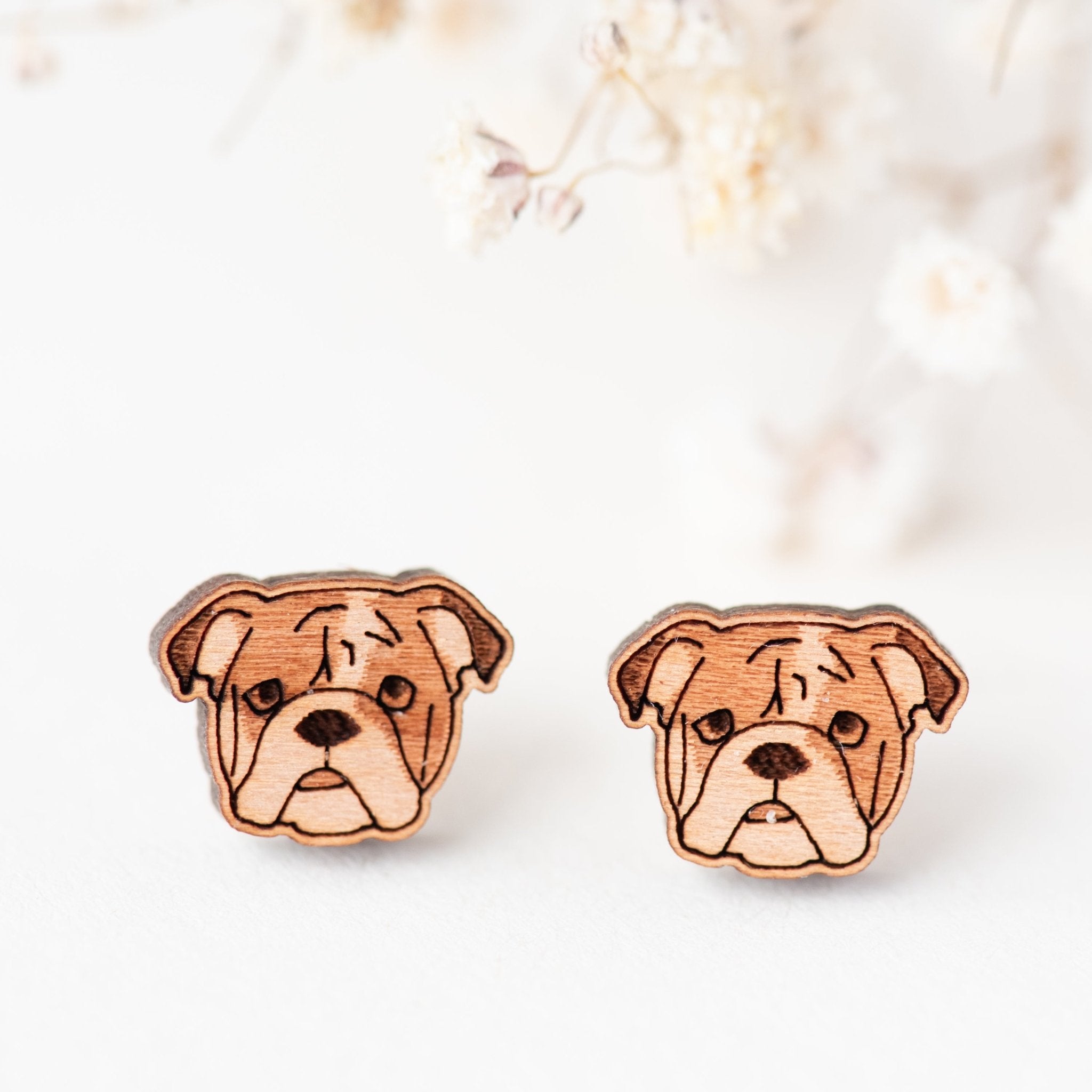 English sale bulldog earrings