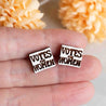 votes for women  wooden earrings