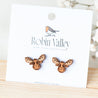 Moose Cherry Wood Stud Earrings - EL10226 - Robin Valley Official Store