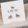 Origami Swan Cherry Wood Stud Earrings - EB12013 - Robin Valley Official Store