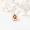 Rune Font Glyph Style Alphabet Initial Cherry Wood Stud Earrings - Robin Valley Official Store