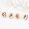 Rune Font Glyph Style Alphabet Initial Cherry Wood Stud Earrings - Robin Valley Official Store